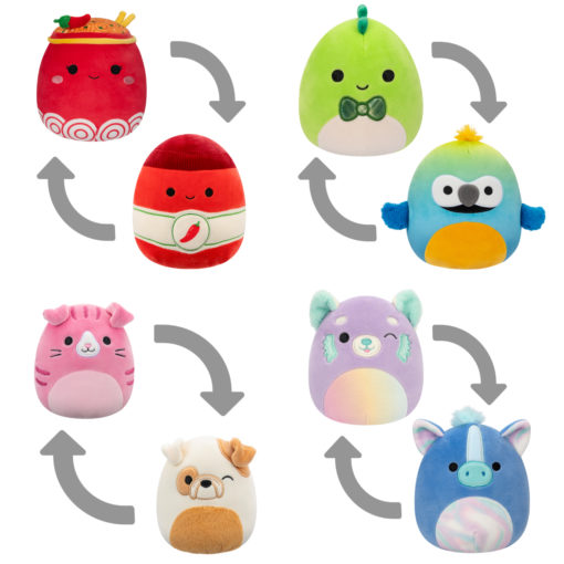 Pehmolelu Squishmallows 13cm käännettävä