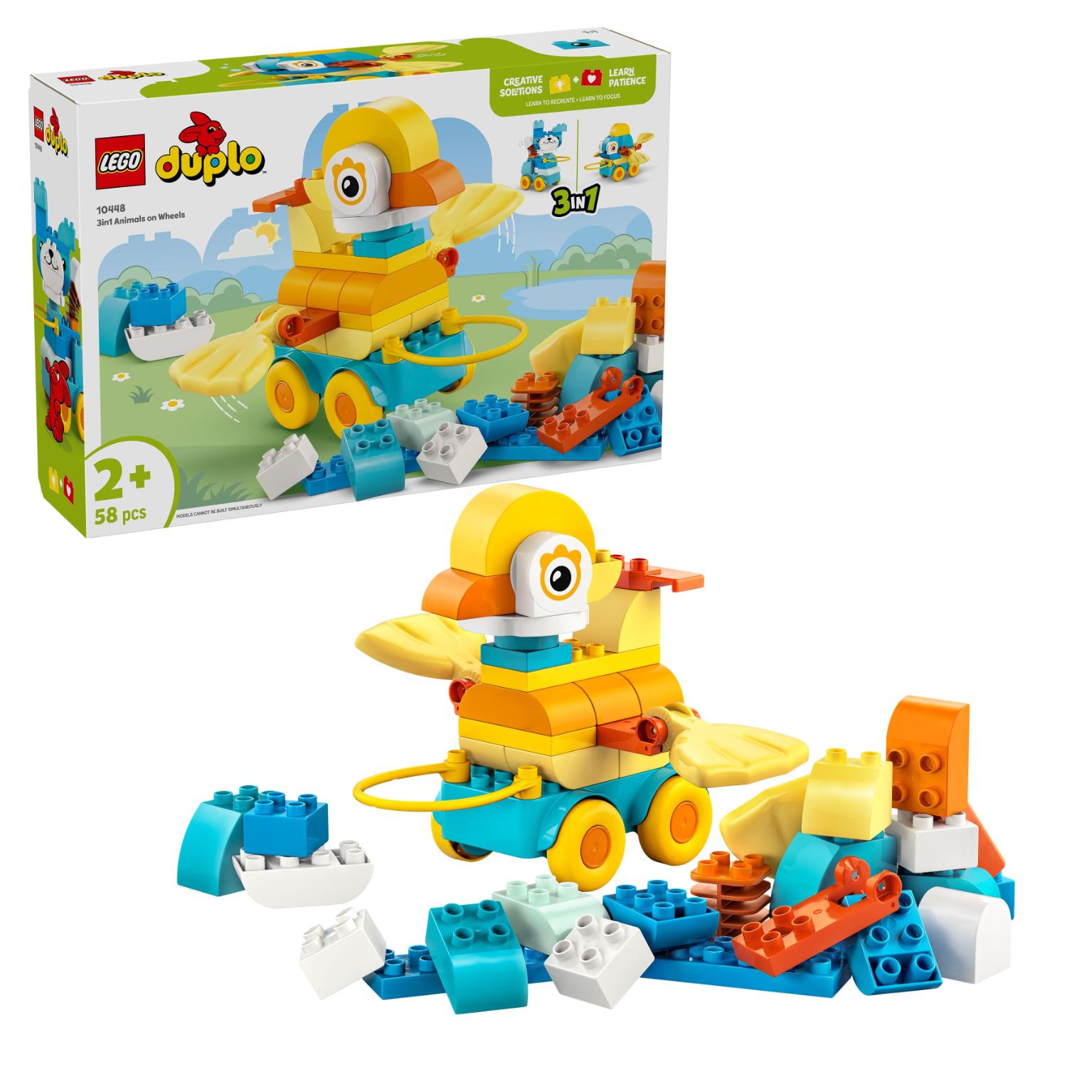 Lego®Duplo® 10448 Kaupunki: Eläimiä pyörien päällä – 3in1-setti