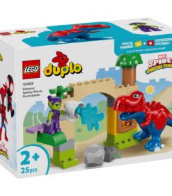 LEGO DUPLO Marvel: Spidey ja hänen upeat ystävänsä – Spidey-Rex vs. Green Goblin -rakennussarjan pakkaus.
