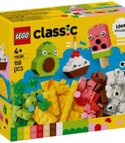 LEGO Classic Creative Food Fun -rakennussarjan pakkaus, jossa on avokado-, cupcake- ja jäätelöpuikko-mallit.