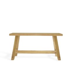 Penkki natural 90x25x45 cm on puinen penkki, jossa on yksinkertainen suorakulmainen istuinosa, viistot jalat ja vaakasuora tukitanko; kuva on otettu yksivärisellä valkoisella taustalla.