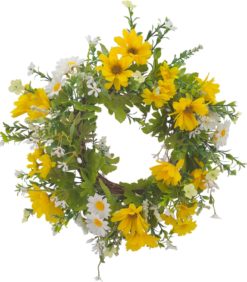 Kranssi 30cm kukat keltainen