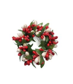 Kynttilämansetti 3cm punavalkoinen