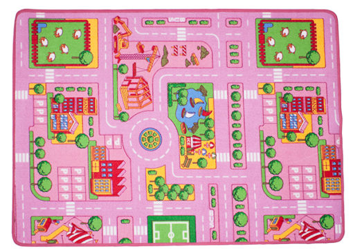 Liikennematto 95x133 cm pinkki