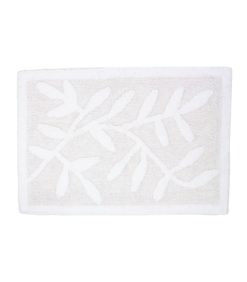 Kylpyhuonematto lehti valkoinen