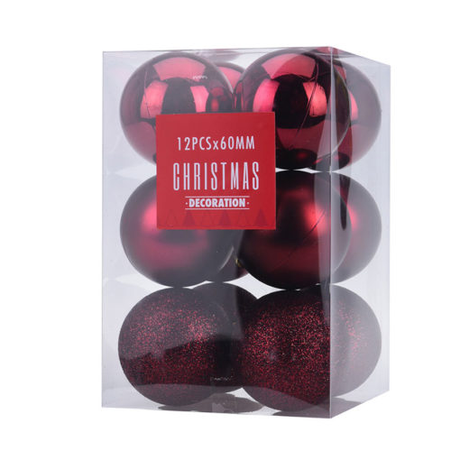 Joulupallot 6cm burgundy 12kpl