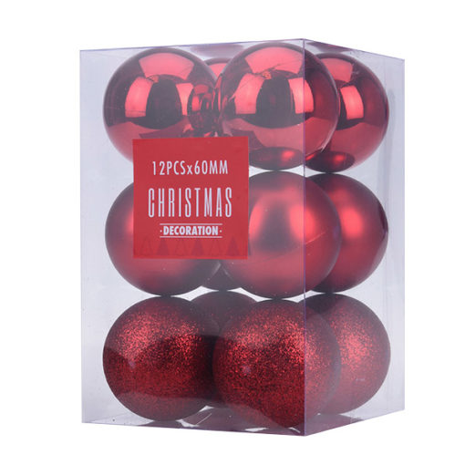 Joulupallot 12kpl punainen