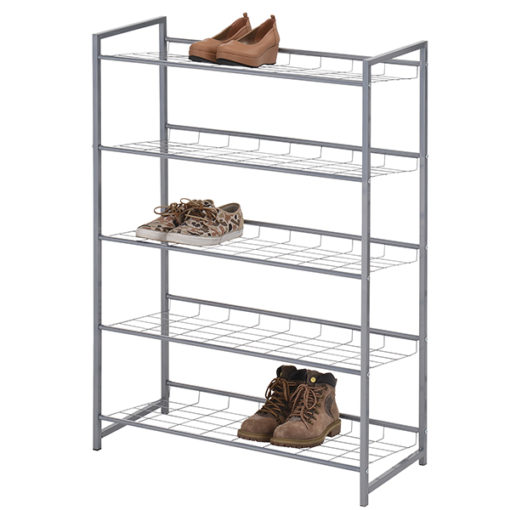 Kenkäteline 80x30x106cm, hopea
