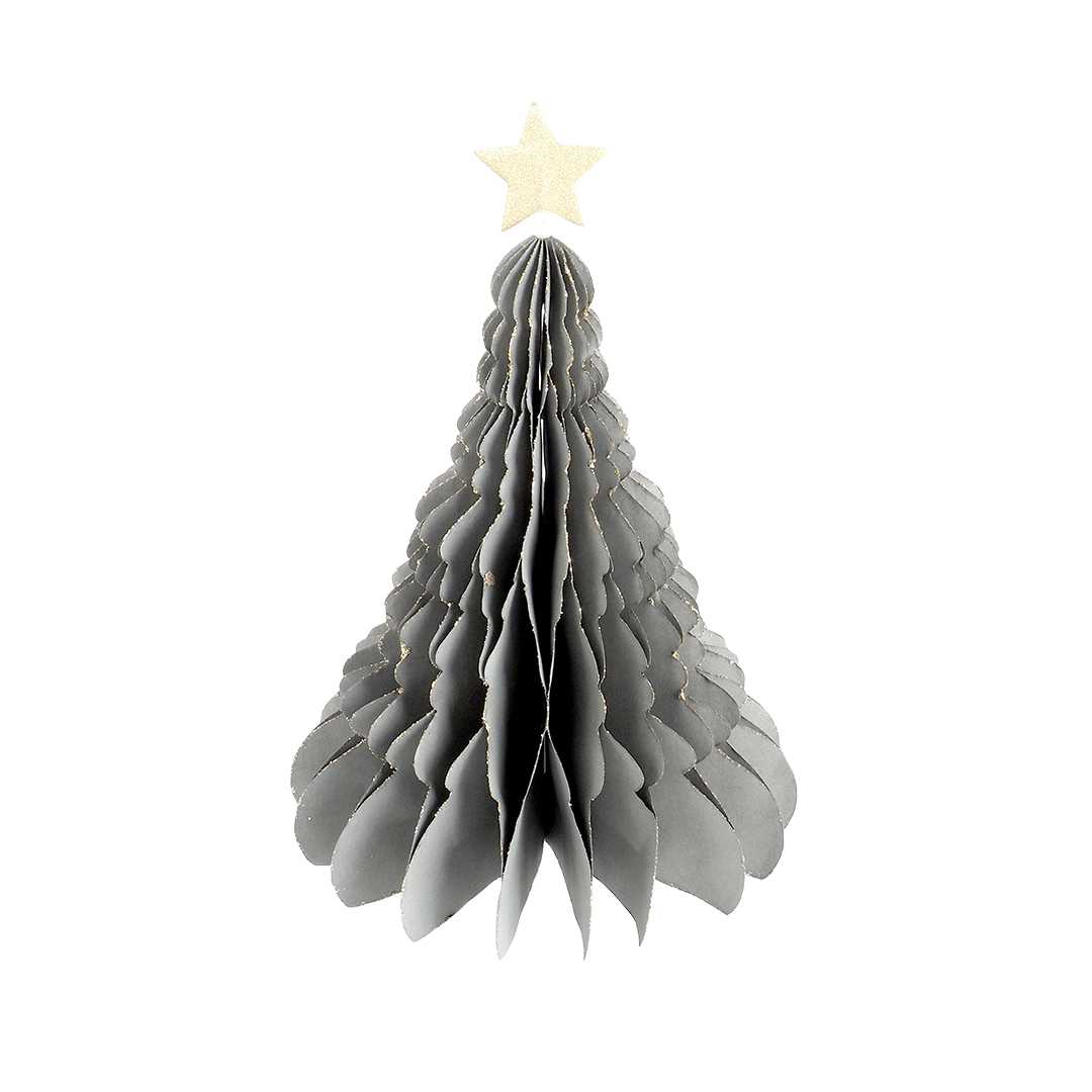 Paperikuusi tähdellä harmaa