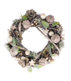 Kranssi vihreä kävyt 34cm