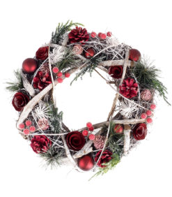 Kranssi punainen kävyt 34cm