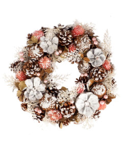 Kranssi kukat roosa 34cm