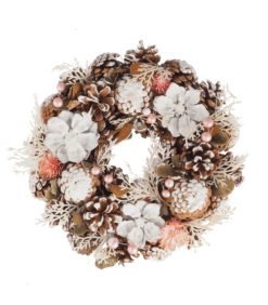 Kranssi kukat roosa 26cm