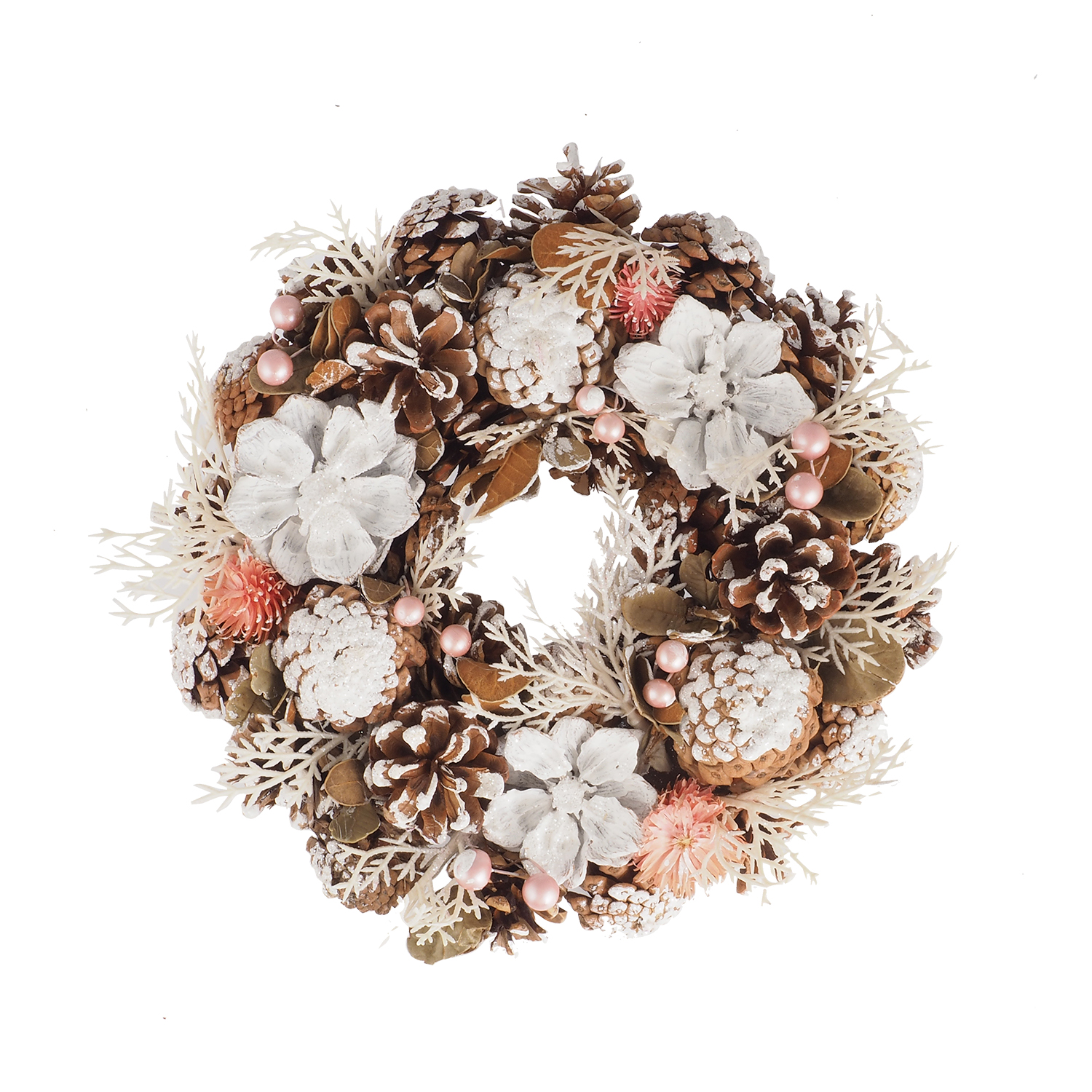 Kranssi kukat roosa 26cm