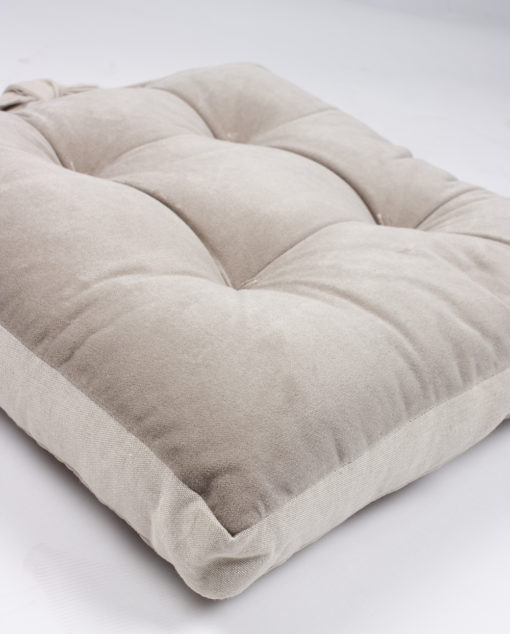 Istuintyyny samettia 40x40cm beige - Image 3