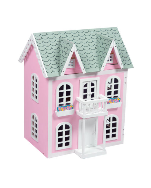 Nukketalo ja huonekalut pinkki