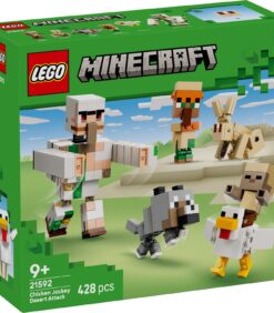 LEGO Minecraft Chicken Jockey Desert Attack -rakennussarjan pakkaus.