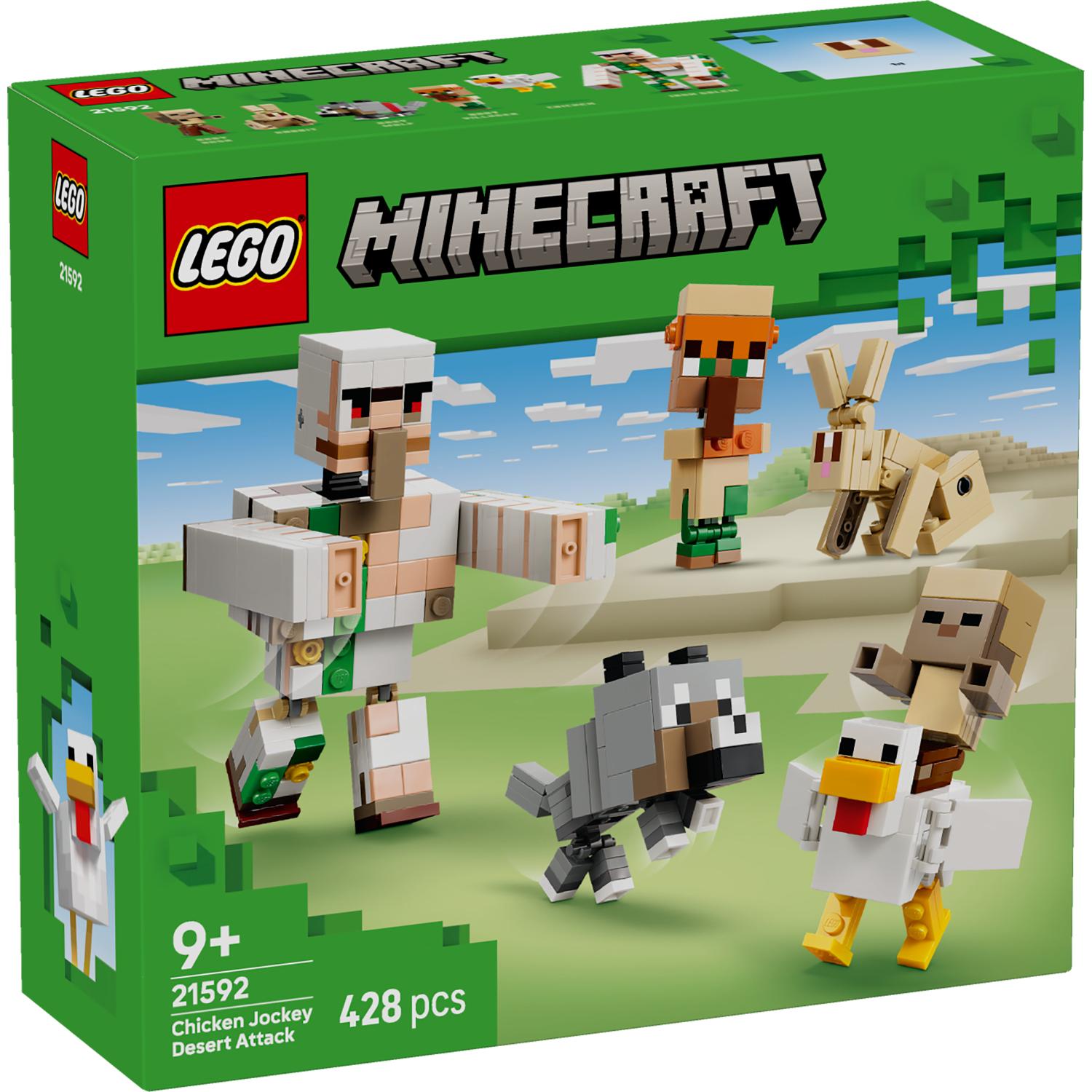 LEGO Minecraft Chicken Jockey Desert Attack -rakennussarjan pakkaus.