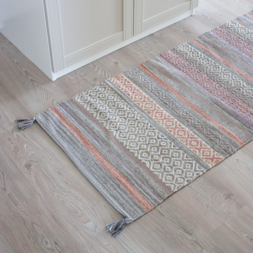 Puuvillamatto tupsuilla harmaa 70x150cm - Image 2