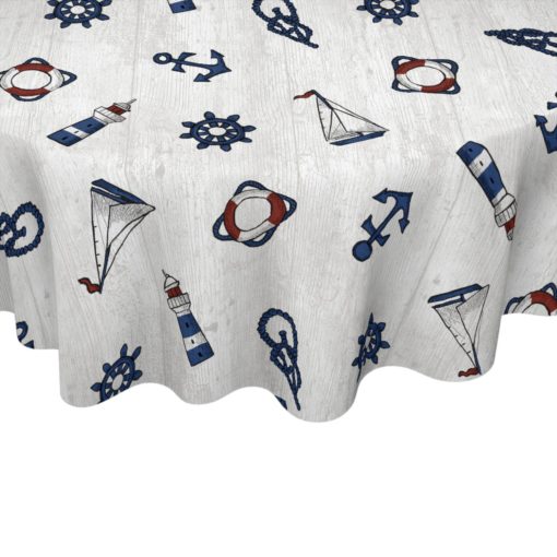 Pyöreä vahakangasliina Ø140cm Merellinen - Image 2