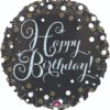 Happy Birthday-foliopallo musta