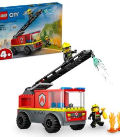 LEGO City -palokärryrakennussarja, jossa on lelupalokärry, kaksi palomiehen minihahmoa ja liekkitarvikkeita.