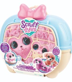 Scruff-a-Luvs Mom & Baby -lelusetti sinisessä ja kermanvärisessä kantolaukussa.