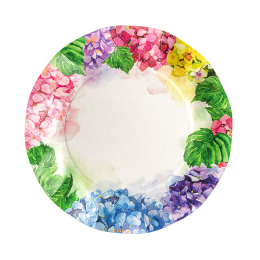 Kertakäyttölautanen 27 cm hortensia