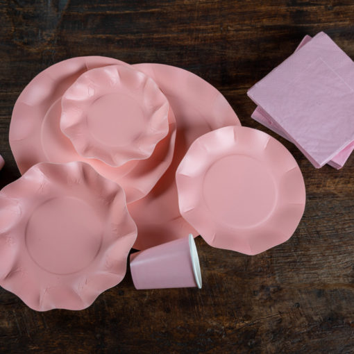 Kertakäyttölautanen 27 cm rosa - Image 2