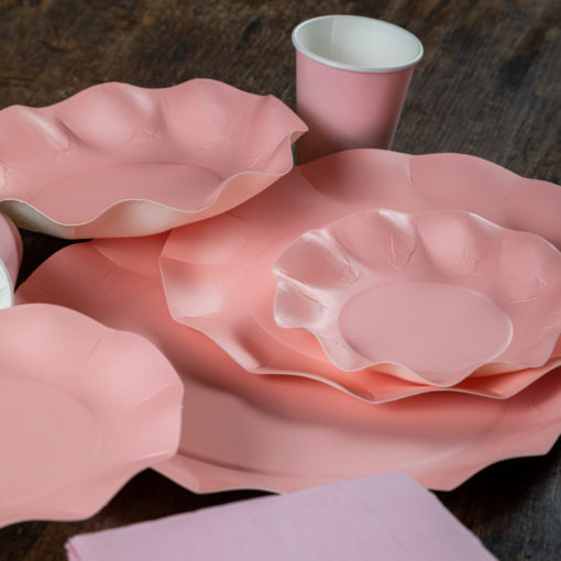 Kertakäyttölautanen 27 cm rosa - Image 3