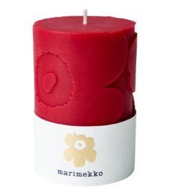 Marimekko Unikko pöytäkynttilä 6,5x10cm tummanpunainen