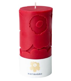 Marimekko Unikko pöytäkynttilä 6,5x14cm tummanpunainen