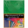 50 kappaleen pakkaus A4-kokoisia värillisiä askartelupapereita, 10 eri väriä, jotka sopivat yhteen Askarteluhuopa 10 kpl/10 väriä -tuotteen kanssa.