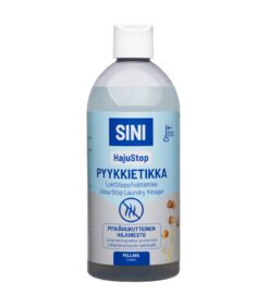 Pullo SINI OdourStop -pyykkietikkaa, jossa on liinavaatteiden tuoksu.