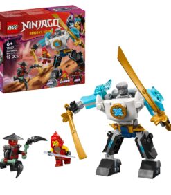LEGO Ninjago Zanen taistelupuku-mech-rakennussarja, joka sisältää koottavan mech-hahmon, Zane- ja Wildfire-minihahmot sekä tuotteen pakkauksen.