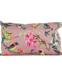 Sisustustyyny ulkokäyttöön 50x30cm Birds Old pink