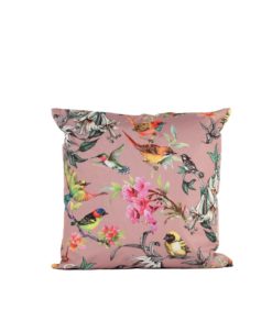 Sisustustyyny ulkokäyttöön 45x45cm Birds Old Pink