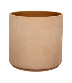 Pyöreä ruukku terracottan värissä.