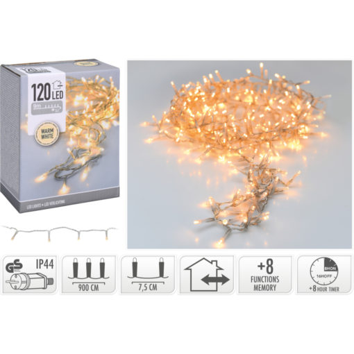 LED valosarja 120led läpinäkyvä johto