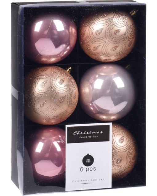 Joulupallo 6kpl pastelli