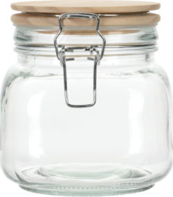 Lasipurkki puukannella 850ml