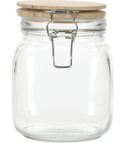 Lasipurkki puukannella 1150ml