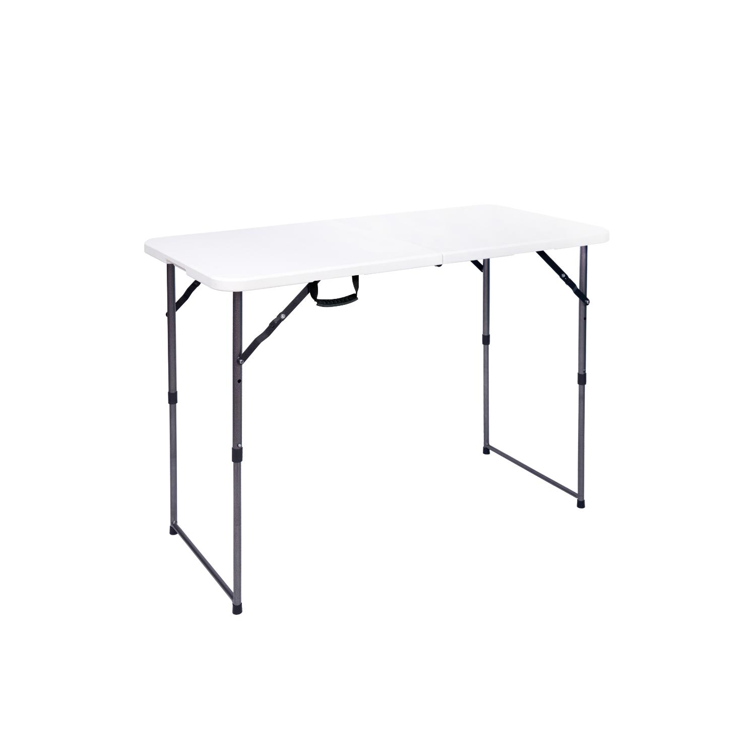 Taittopöytä valkoinen säädettävä