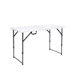 Taittopöytä valkoinen säädettävä