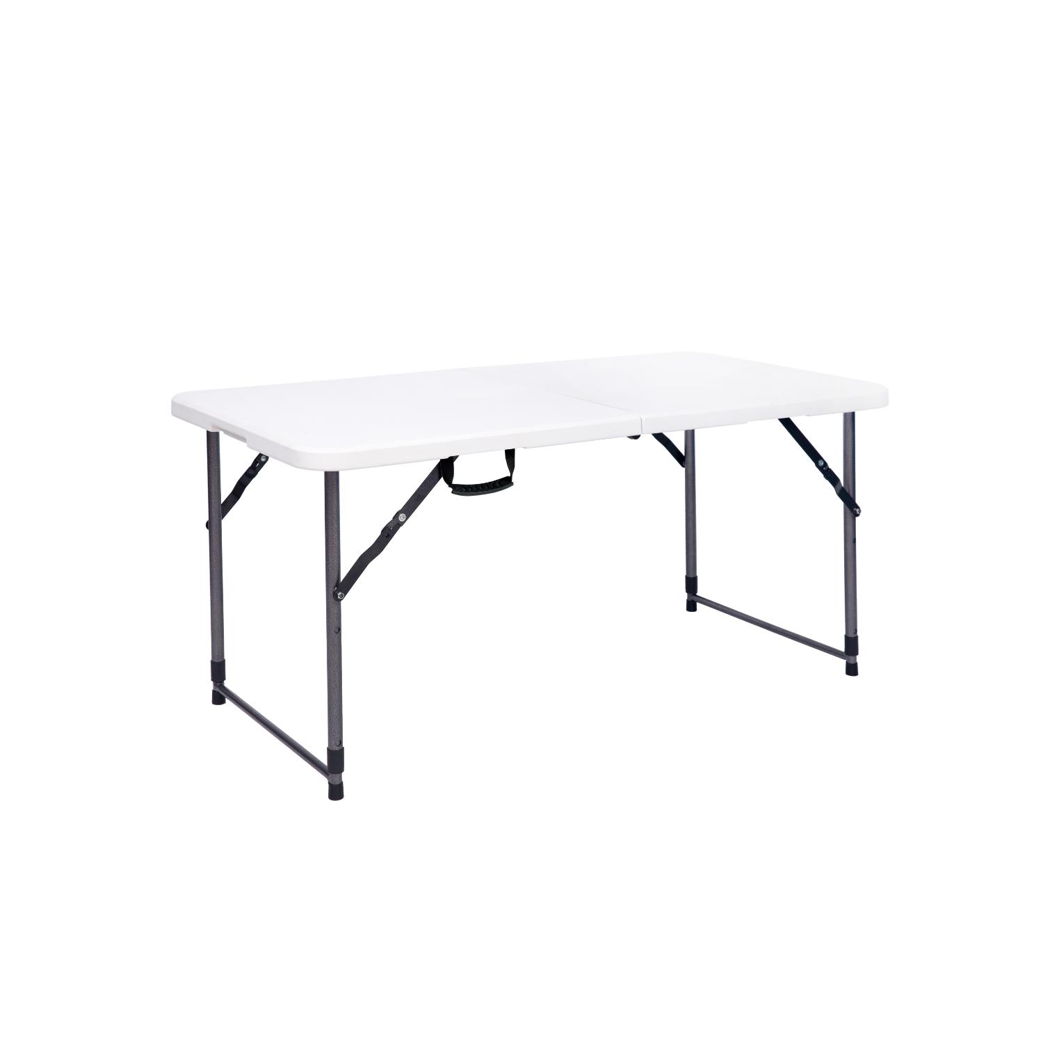 Taittopöytä valkoinen säädettävä