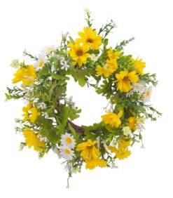 Kranssi 30cm kukat keltainen