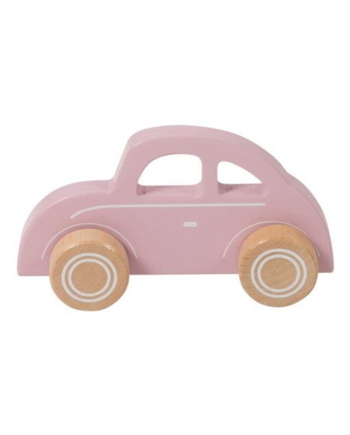 Puuauto kupla vaaleanpunainen