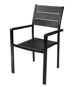 Puutarhatuoli musta muovia