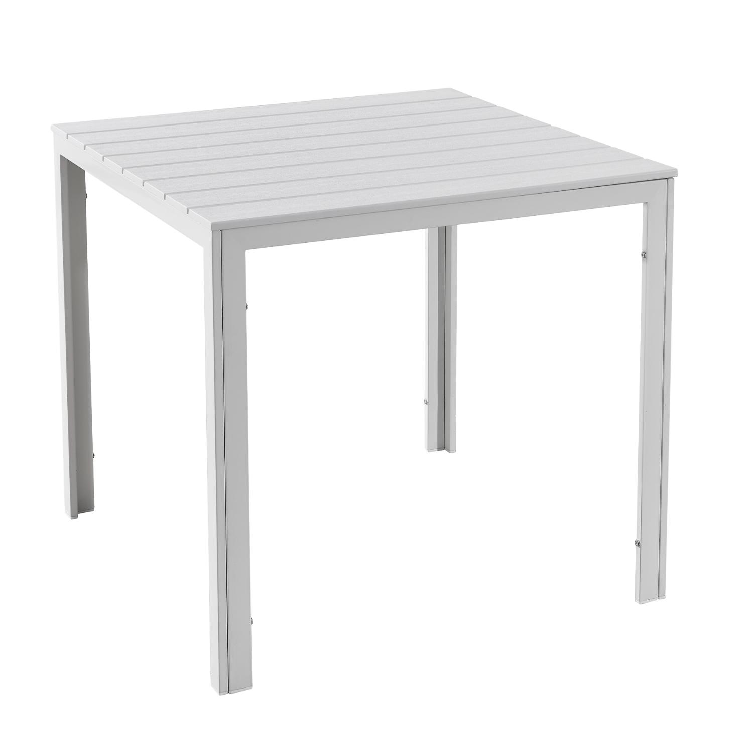 Puutarhapöytä valkoinen 78x78cm muovia