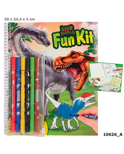 Dino World Väritys-/Puuhakirja + Tussit